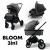 Детская коляска Bubago BLOOM 3in1 BG 152-3 Темно серый Детская коляска Bubago BLOOM 3in1 BG 152-3 Темно серый