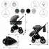 Детская коляска Bubago BLOOM 3in1 BG 152-3 Темно серый