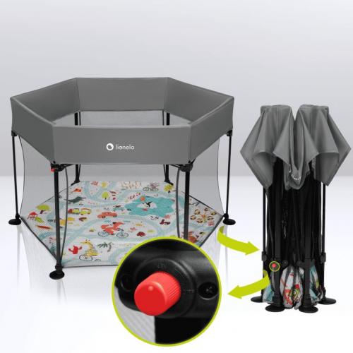 Игровой манеж Lionelo Roel Grey Multicolor / серый