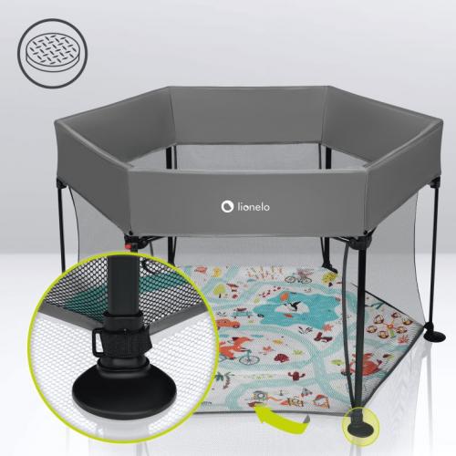 Игровой манеж Lionelo Roel Grey Multicolor / серый