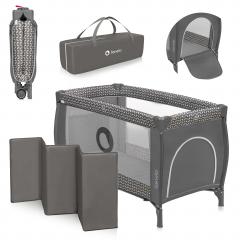 Кровать-манеж Lionelo Sven Plus (Grey Scandi) серый