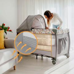 Кровать-манеж Lionelo Sven Plus (Grey Scandi) серый