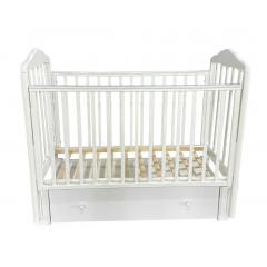 Детская кроватка Антел Алита 4/6 Маятник с ящиком Белый (быстросъемная стенка)