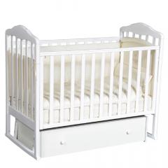 Детская кроватка Антел Алита 4/6 Маятник с ящиком Белый (быстросъемная стенка)