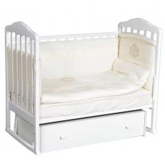 Детская кроватка Антел Алита 4/6 Маятник с ящиком Белый (быстросъемная стенка)