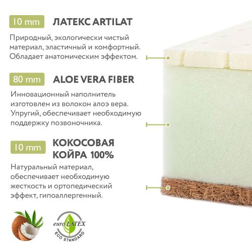 Детский матрас Plitex Aloe Vera Semi-oval (Плитекс Сэми овал) 1190х600х110мм, арт.АВ-20/2 (с закругленными углами)