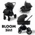 Детская коляска Bubago BLOOM 3in1 BG 152-1 Черный