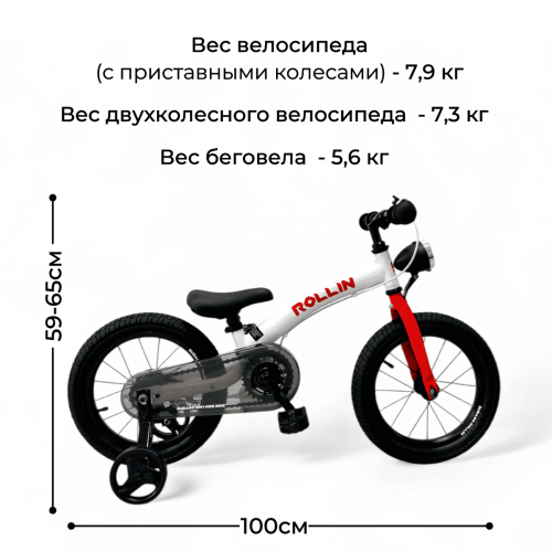 Детский беговел Bubago Rollin 166-3 Красный (14")