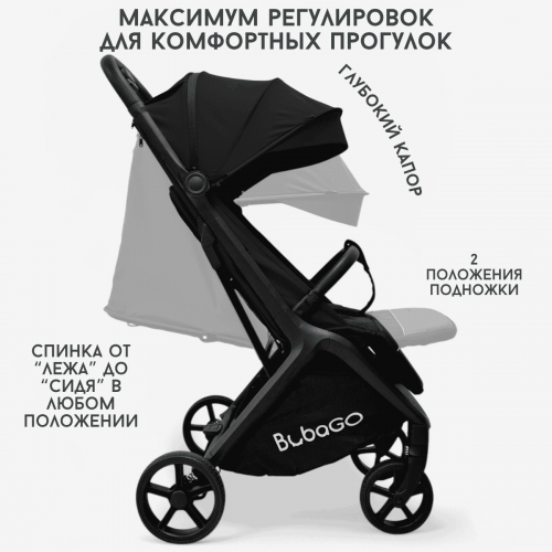 Коляска детская прогулочная BubaGo LUNA BG 154-1 Черный