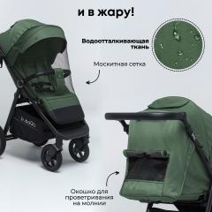 Коляска детская прогулочная BubaGo BASS Green Зеленый (черная рама) BG 130-2