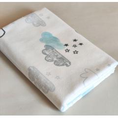 Непромокаемая многоразовая пеленка фланель 60х90 см Облака
