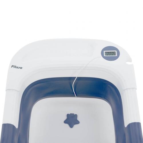 Ванночка складная PITUSO Синий 68см FG1150-Blue (двойное сложение, термометр)