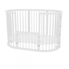 Кроватка-трансформер Bambini 20.16.20_38_14 с Балясинами (колёсики, без маятника) Белый