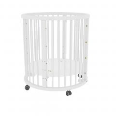 Кроватка-трансформер Bambini 20.16.20_38_14 с Балясинами (колёсики, без маятника) Белый