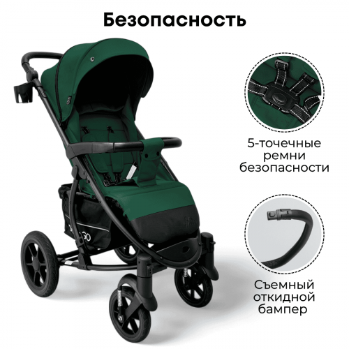 Коляска детская прогулочная BubaGo MODEL ONE BG 173-3  Зеленый
