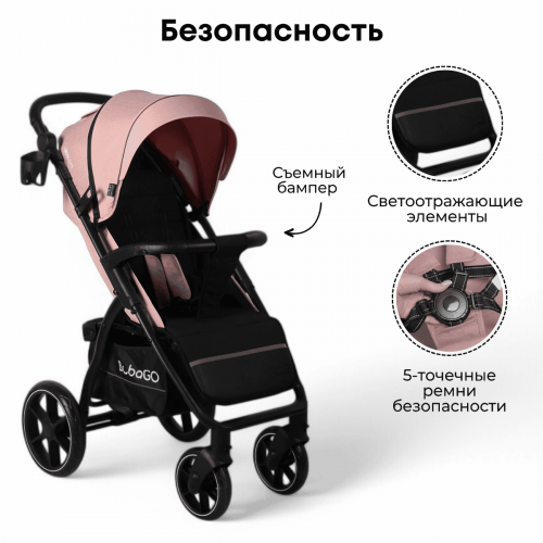 Коляска детская прогулочная BubaGo BG 155-2 MODEL CROSS City Розовый / Pink