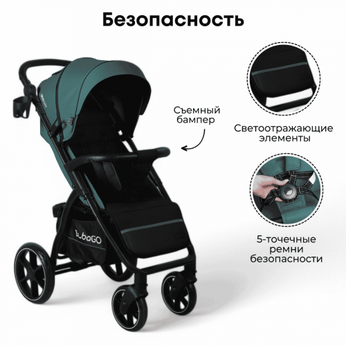 Коляска детская прогулочная BubaGo BG 155-4 MODEL CROSS City Зеленый / Green