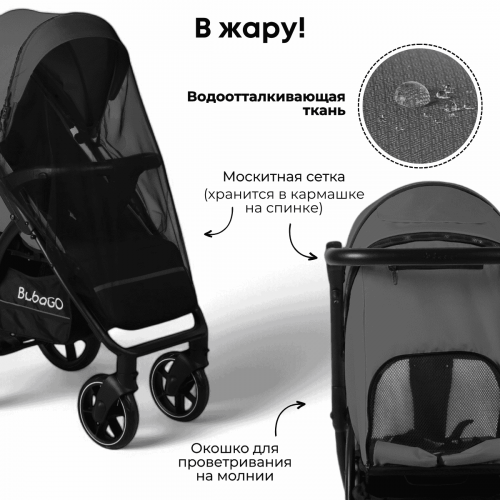 Коляска детская прогулочная BubaGo BG 155-5 MODEL CROSS City Темно-серый / Dark Grey