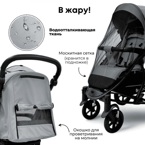 Коляска детская прогулочная BubaGo MODEL ONE BG 173-1 Темно Серый