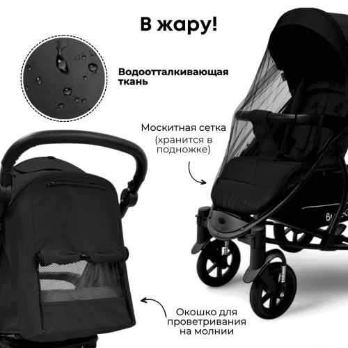 Коляска детская прогулочная BubaGo MODEL ONE BG 173-2 Черный