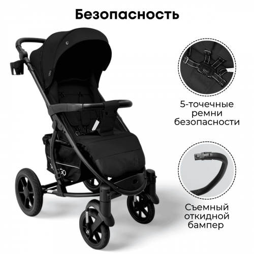 Коляска детская прогулочная BubaGo MODEL ONE BG 173-2 Черный