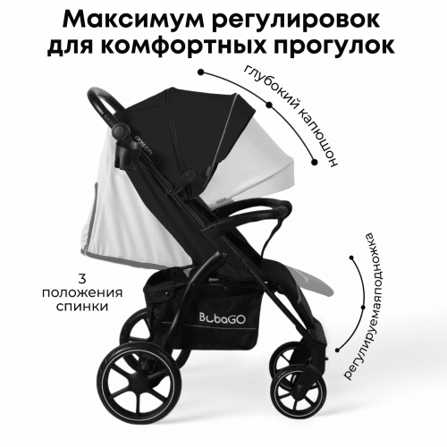 Коляска детская прогулочная BubaGo BG 155-6 MODEL CROSS City Черный / Black