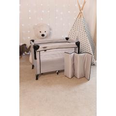Манеж Martin noir Nearby Cozy Grey (опускной борт, 2 уровня, 90х50 см) светло-серый