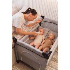 Манеж Martin noir Nearby Cozy Grey (опускной борт, 2 уровня, 90х50 см) светло-серый