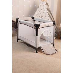 Манеж Martin noir Nearby Cozy Grey (опускной борт, 2 уровня, 90х50 см) светло-серый