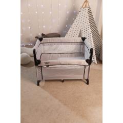 Манеж Martin noir Nearby Cozy Grey (опускной борт, 2 уровня, 90х50 см) светло-серый