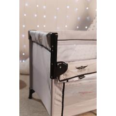 Манеж Martin noir Nearby Cozy Grey (опускной борт, 2 уровня, 90х50 см) светло-серый