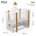 Кроватка PITUSO Asti J 511 Белый-Бук 5/1 маятник (белая, вставки бук)
