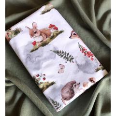 Непромокаемая многоразовая пеленка ранфорс 60х90 см Белочка