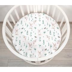 Простынь в круглую кроватку 75х75 Зайки