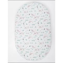 Простынь в овальную кроватку 125х75 Зайки