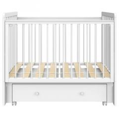 Детская кроватка PITUSO TINY ящик-маятник/колесо Белая аляска / быстросъемная стенка