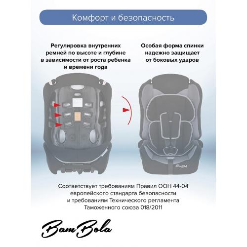 Автокресло BamBola Primo (Серебро соты) 9-36 кг KRES4303
