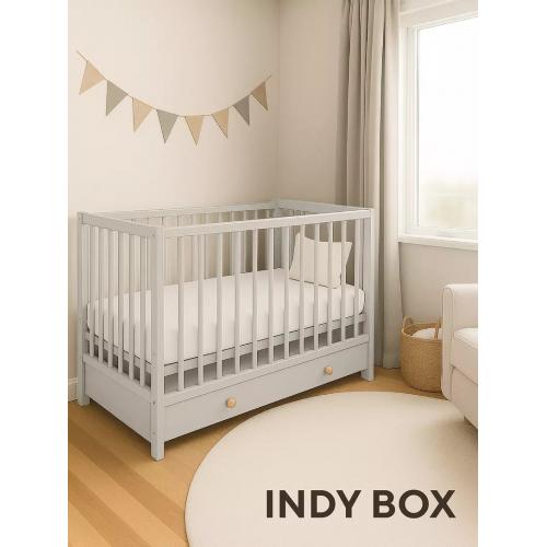 Детская кроватка Rant Indy Box / 780 (Crystal Beige) 9744038 (быстросъемная стенка)