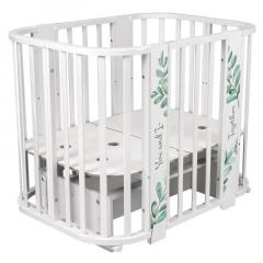 Детская кровать-трансформер INDIGO Green Line 5 в 1 с поперечным маятником (травинки) 8638567