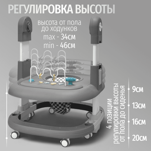 Стульчик для кормления Bubago William BG 193-2 Серый