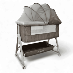 Кроватка люлька BubaGo Elva BG 183-2 Бежевый (колеса, дуги для качания)