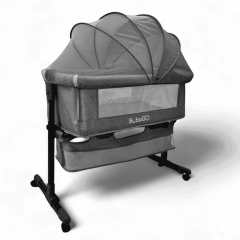 Кроватка люлька BubaGo Meluna BG 181-1 Темно-Серая (колеса, маятник)