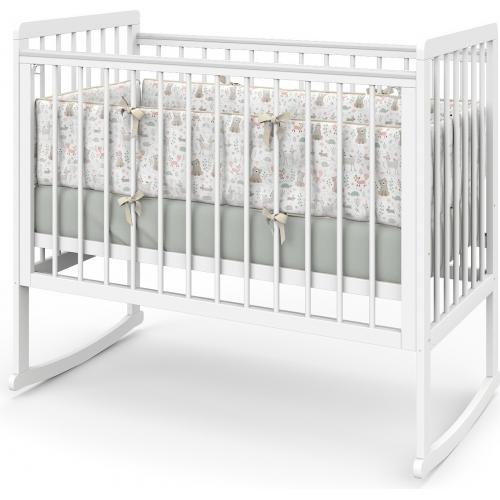 Детская кроватка Атон Baby Master Ariel 01 колесо-качалка (белая аляска)  быстросъемная стенка / Ариэль