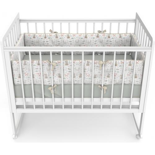 Детская кроватка Атон Baby Master Ariel 01 колесо-качалка (белая аляска)  быстросъемная стенка / Ариэль