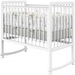 Детская кроватка Атон Baby Master Ariel 01 колесо-качалка (белая аляска)  быстросъемная стенка / Ариэль