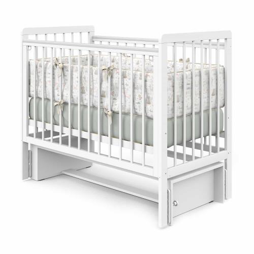 Детская кроватка Атон Baby Master Ariel 03 маятник (белая аляска) 9668734 быстросъемная стенка / Ариэль