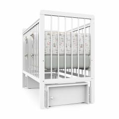 Детская кроватка Атон Baby Master Ariel 03 маятник (белая аляска) 9668734 быстросъемная стенка / Ариэль
