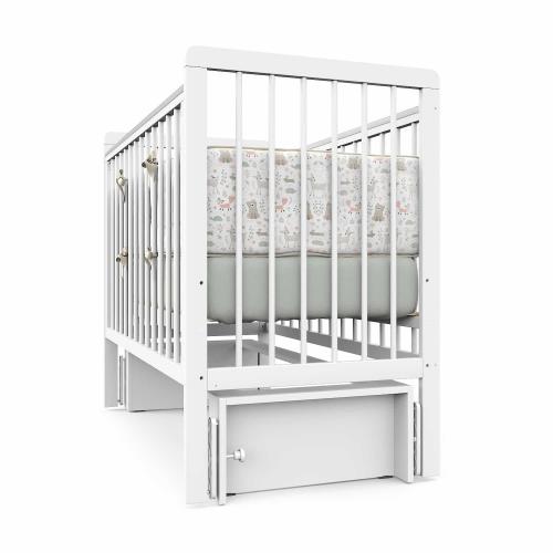 Детская кроватка Атон Baby Master Ariel 03 маятник (белая аляска) 9668734 быстросъемная стенка / Ариэль