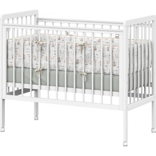 Детская кроватка Атон Baby Master Ariel 04 колеса (белая аляска)  9958441 быстросъемная стенка / Ариэль