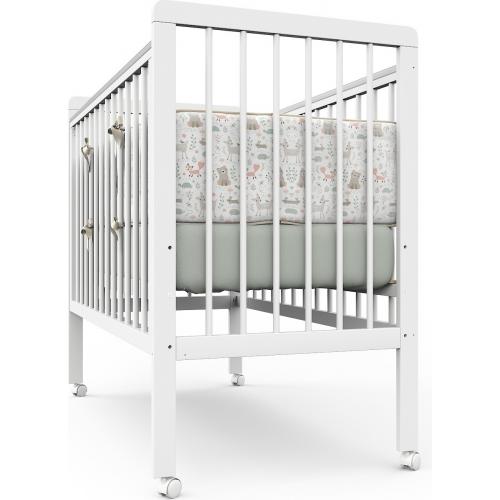 Детская кроватка Атон Baby Master Ariel 04 колеса (белая аляска)  9958441 быстросъемная стенка / Ариэль